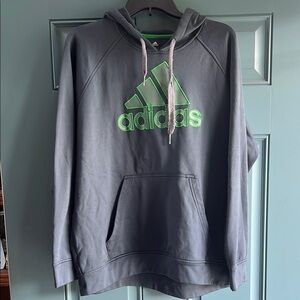 Adidas Gray and Green Sweatshirt Hoodie